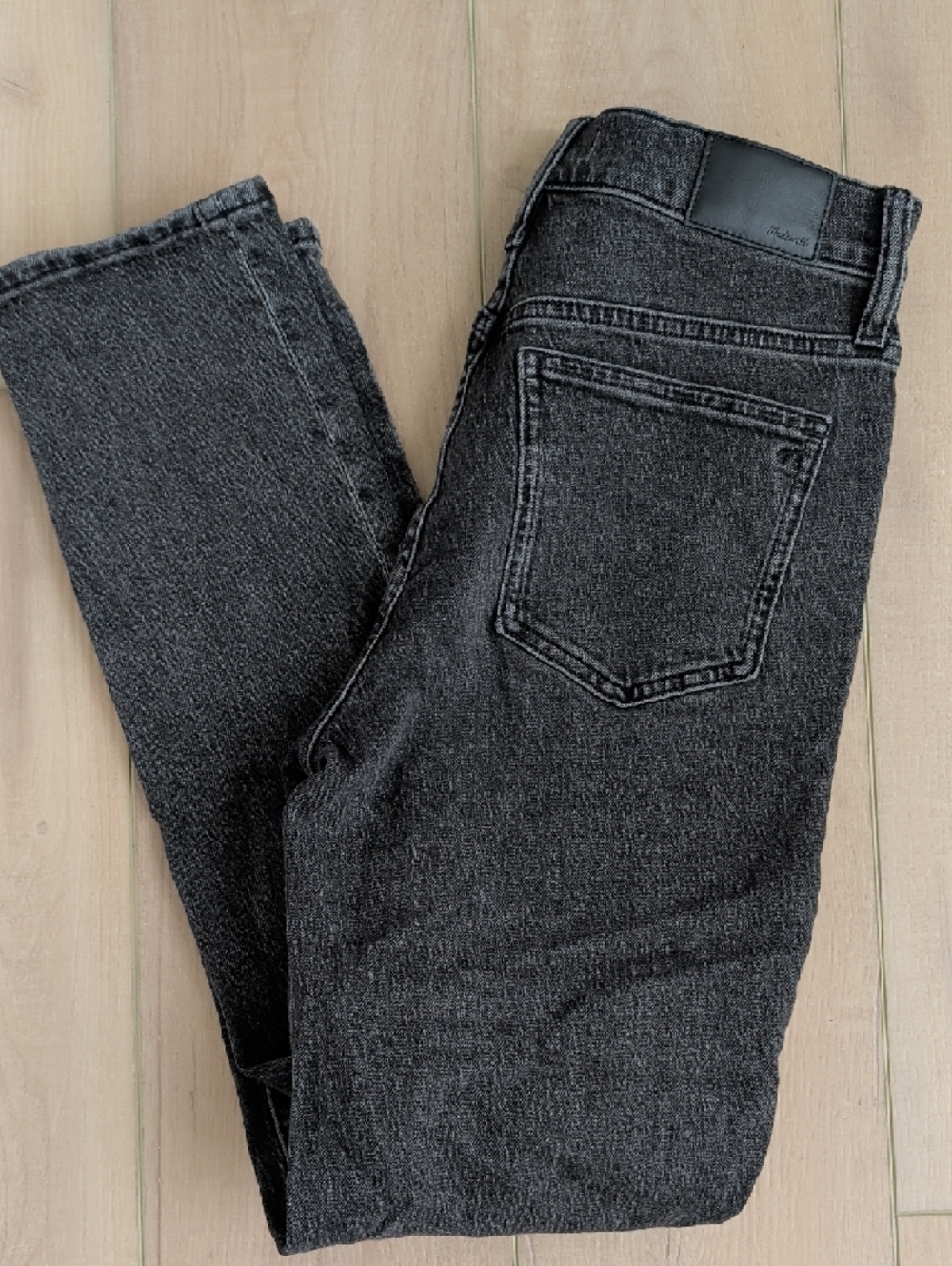Madewell Perfect Vintage Jean Black Wash High Rise Straight 27 Tall